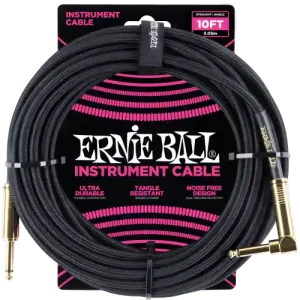 CABLES INSTRUMENT GAINE TISSÉE JACK/JACK COUDÉ 3M NOIR Acheter Direct