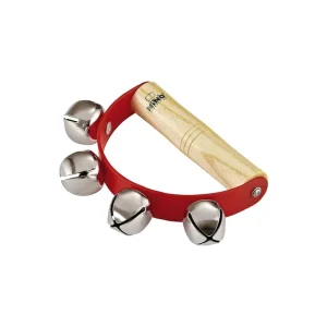 Seulement Aujourd'hui Grelots Nino 4 Clochettes Poignee Bois - Red
