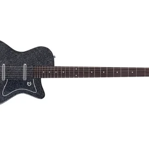 Nouvel Arrivage Danelectro 56 Baritone Single Cutaway Electric Guitar with Dolphin Headstock - Black Metal Flake