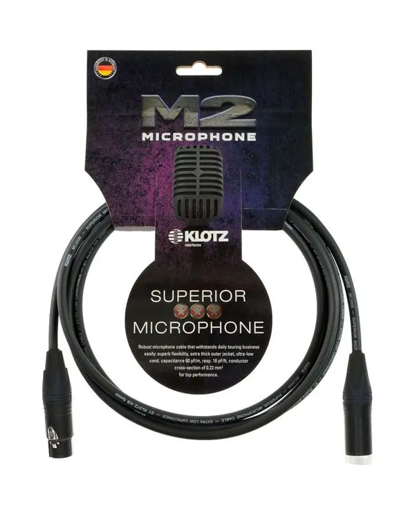 KLOTZ M2FM1-0500 CABLE XLR MALE/XLR FEMELLE 5m Paiement Sécurisé