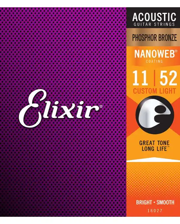 Nouvelle Collection ELIXIR NANOWEB 16027 JEU CORDES GIT. FOLK PHOSPHOR B. / C-LIGHT 11-52