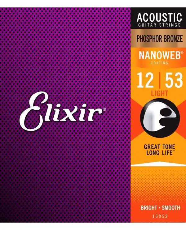 Marque ELIXIR NANOWEB 16052 JEU CORDES GIT. FOLK PHOSPHOR B. / LIGHT 12-53