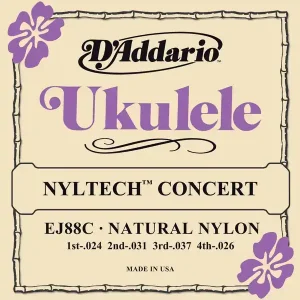 D‘ADDARIO EJ88C JEU CORDES UKULELE NYLTECH CONCERT Petit Prix