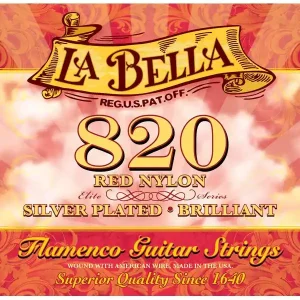 Promotion Saisonnière LABELLA 820 JEU CORDE GUTARE FLAMENCO - NYLON ROUGE