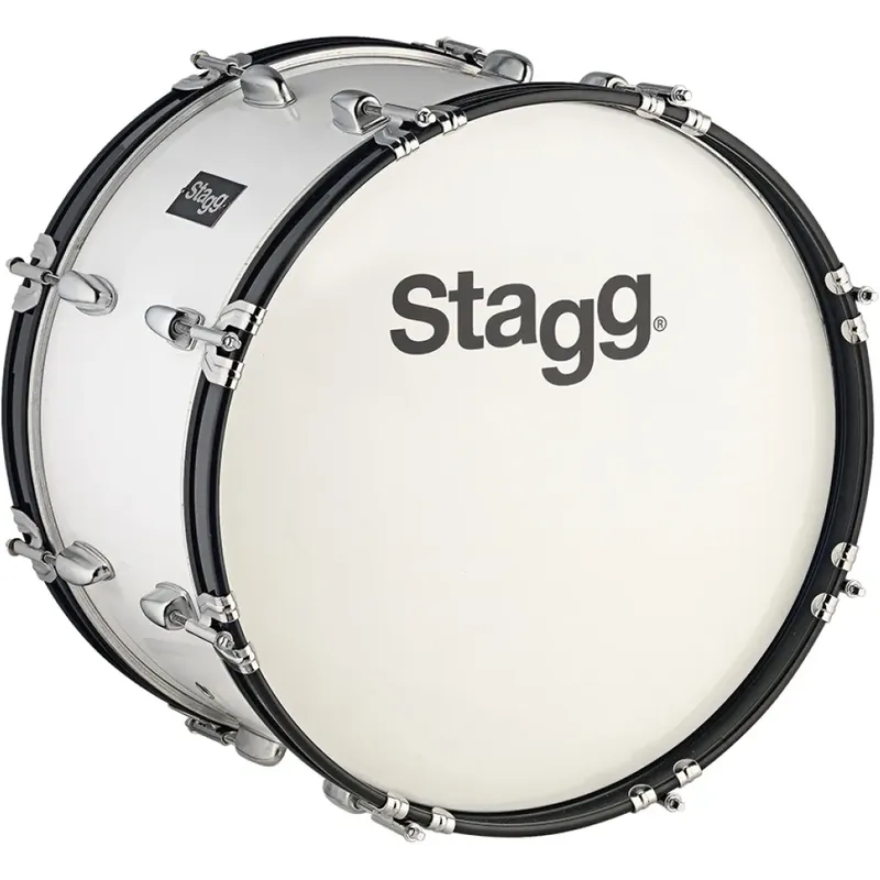 Dernière Chance Grosse Caisse Stagg 26 X 12" Marching - Tilleul - White + Sangle/Batte