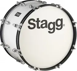 Réduction Grosse Caisse Stagg 22 X 12" Marching - Tilleul - White + Sangle/Batte