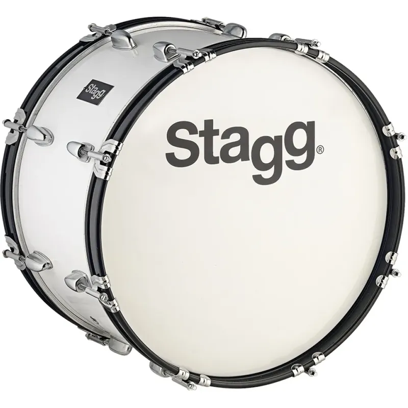 Grosse Caisse Stagg 22 X 10" Marching - Tilleul - White + Sangle/Batte Vente Flash