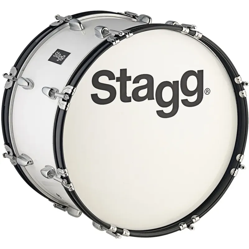 Offre Limitée Grosse Caisse Stagg 18 X 10" Marching - Tilleul - White + Sangle/Batte