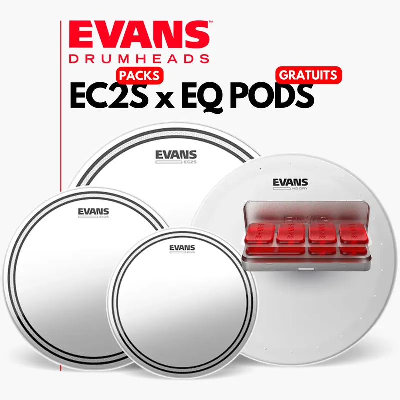 EVANS Pack EC2S Clear 12"/13"/16" + HD Dry 14" Seulement Aujourd'hui
