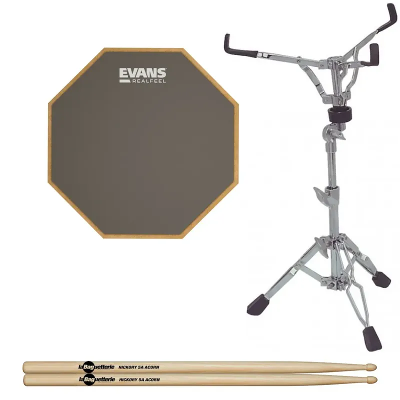 EVANS Pack Pad d‘Entrainement RF12G w/ Pied de Caisse Claire & Baguettes Offre Exclusive