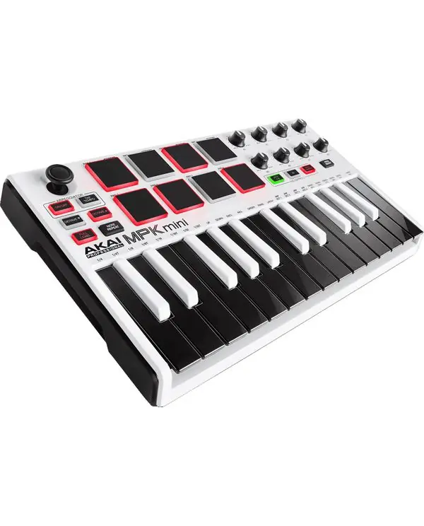 AKAI MPK MINI MKIII WH CLAVIER MAITRE USB BLANC - 25 touches / 8 pads Authentique