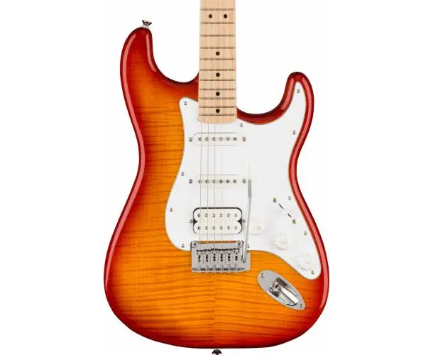 AFFINITY SERIES™ STRATOCASTER FMT HSS MAPLE FINGERBOARD WHITE PICKGUARD SIENNA SUNBURST Vente Directe
