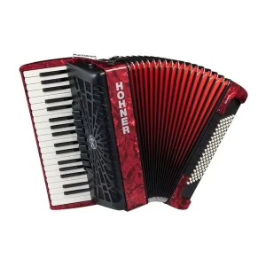 HOHNER BRAVO III 96 BASSES ACCORDEON CHROMATIQUE PIANO ROUGE + HOUSSE Solde