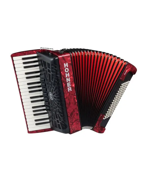 HOHNER BRAVO III 96 BASSES ACCORDEON CHROMATIQUE PIANO ROUGE + HOUSSE Solde