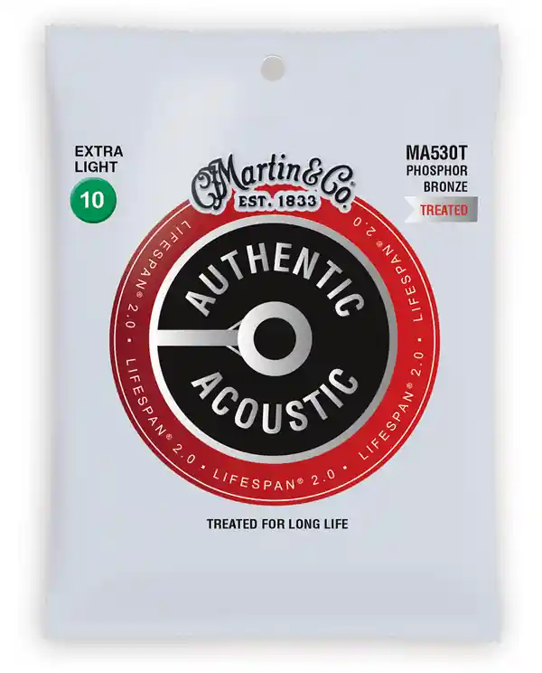 MARTIN MA530T AUTHENTIC TREATED JEU FOLK PHOS.BRONZE / EXTRA-LIGHT Dernier Modèle