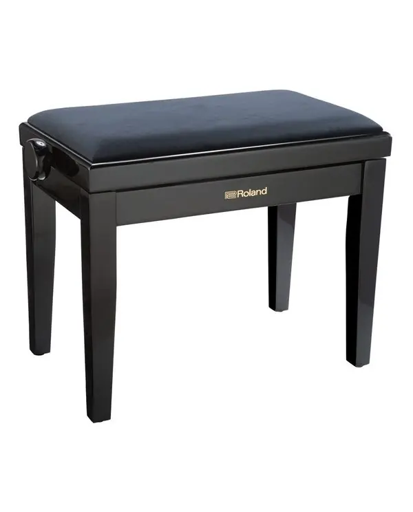 Promotion Saisonnière ROLAND RPB-220PE BANQUETTE PIANO NOIRE BRILLANTE / VELOURS NOIR