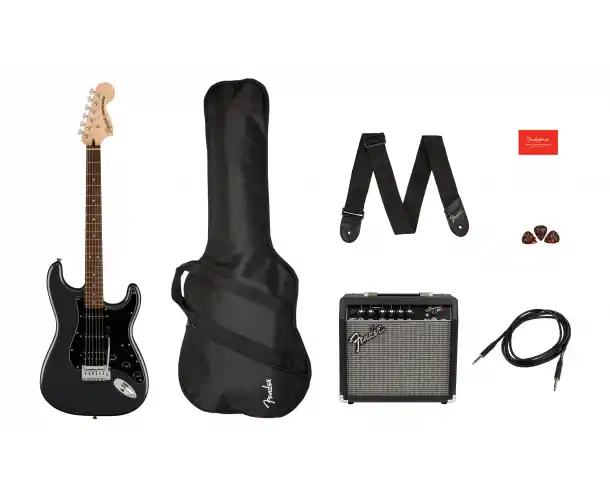 Nouvel Arrivage AFFINITY SERIES™ STRATOCASTER HSS PACK LAUREL FINGERBOARD CHARCOAL FROST METALLIC GIG BAG 15G - 230V EU