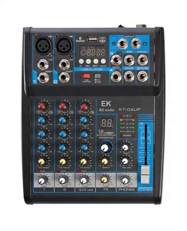 Retour Gratuit EK AUDIO KT04UP TABLE DE MIXAGE USB 4 CANAUX & DSP