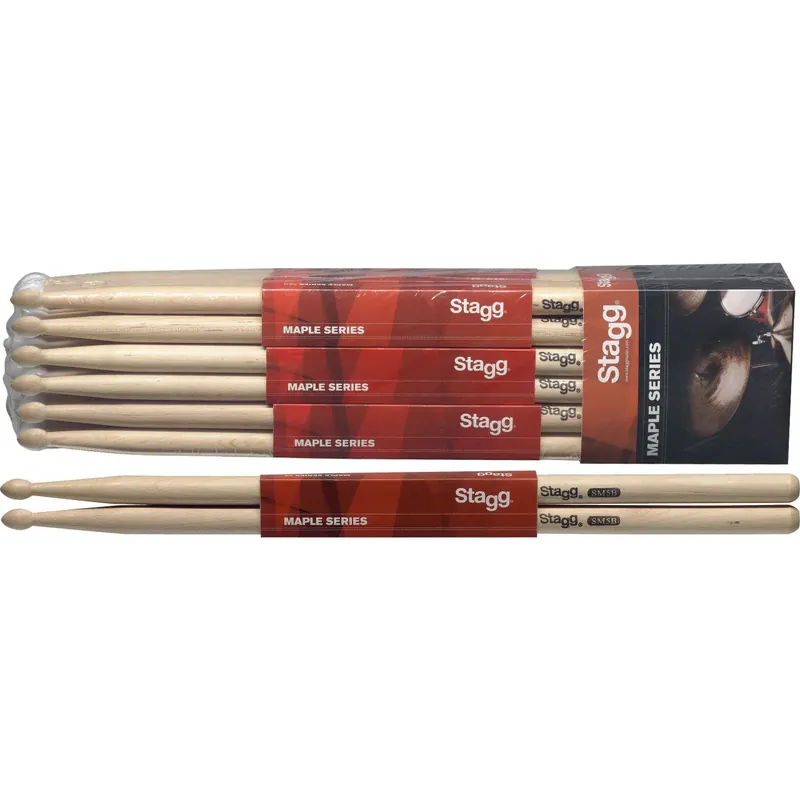 STAGG PACK125BM Pack Baguettes 5B Maple 12 Paires Satisfait Ou Remboursé