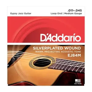 D‘ADDARIO EJ84M JEU DE CORDE GUITARE JAZZ MANOUCHE MEDIUM BOUCLE Certifié