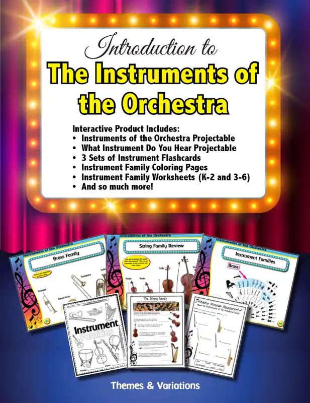 Quantité Limitée Themes & Variations Introduction to the Instruments of the Orchestra - Gagne - Classroom - Book/Media Online
