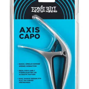 ERNIE BALL 9601 AXIS CAPODASTRE ERGONOMIQUE GUITARE - ARGENTÉ Marque