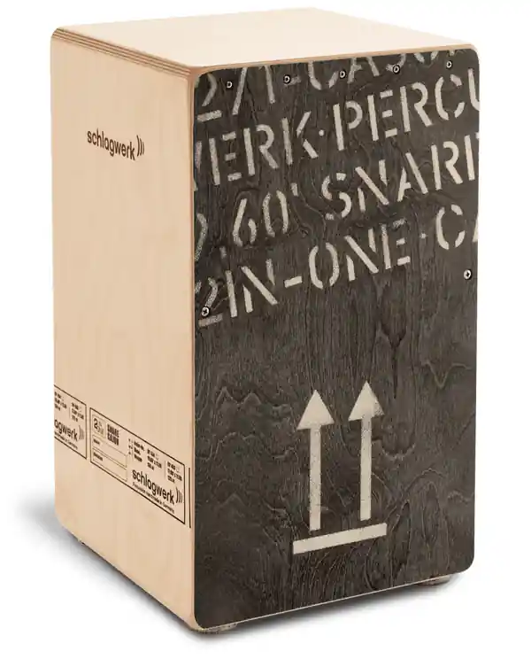 SCHLAGWERK CP404BLK "2 IN ONE" CAJON BOULEAU LARGE MOTIF NOIR Haute Qualité