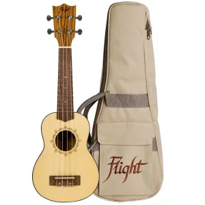 Jusqu'à Épuisement Des Stocks FLIGHT DUS320 UKULELE SOPRANO EPICEA & ZEBRAWOOD + Housse