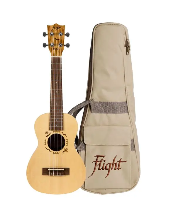 FLIGHT DUC525 UKULELE DE CONCERT EPICEA & ZEBRAWOOD + Housse Jusqu'à Épuisement Des Stocks