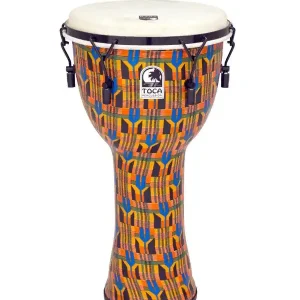 Marque TOCA SFDMX-12K DJEMBE SYNTHETIQUE 12" ACCORD MECANIQUE KENTE CLOTH