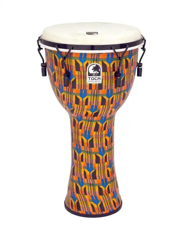 Marque TOCA SFDMX-12K DJEMBE SYNTHETIQUE 12" ACCORD MECANIQUE KENTE CLOTH