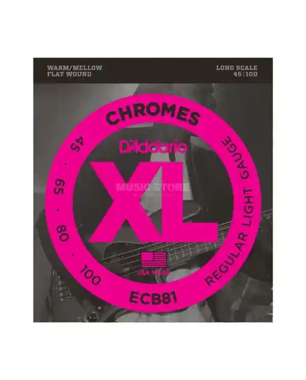 Offre Limitée D‘ADDARIO ECB81 JEU DE CORDE BASSE REGULAR LIGHT LONG SCALE 45-100