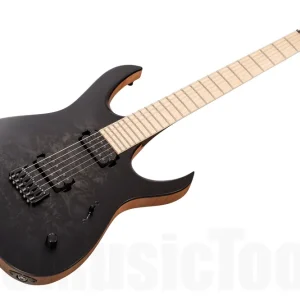 Acheter En Ligne Mayones Duvell 6 Elite Custom Shop - Trans Black Burst Satin Paint-Over-Binding Birdseye MN