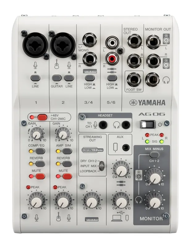 Yamaha - AG06 MK2 White Nouvel Arrivage