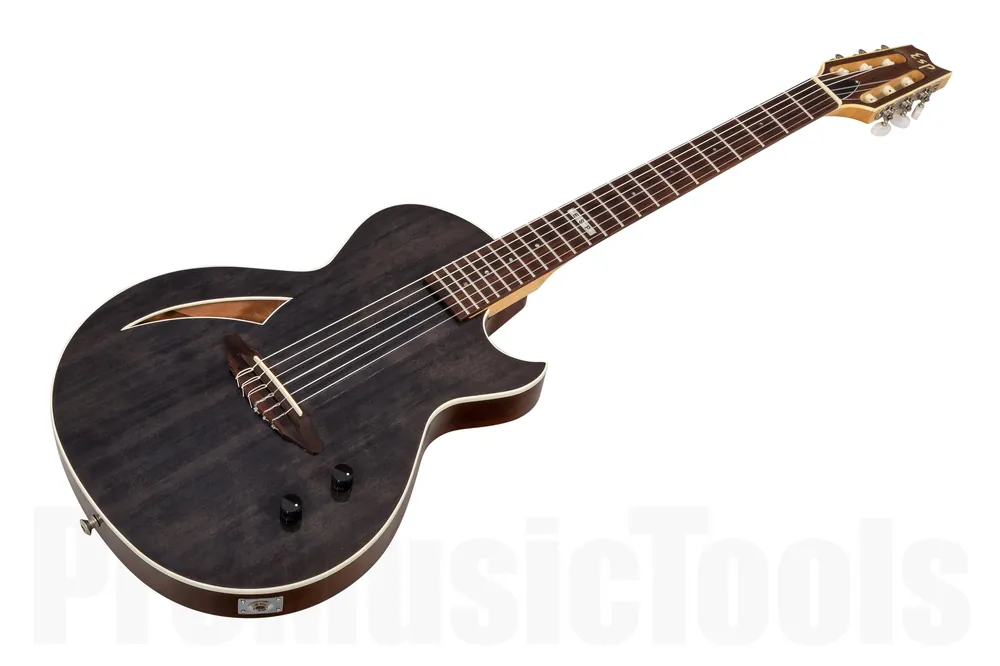 Prix Réduit ESP Eclipse Semi-Acoustic Nylon - See Thru Black - Custom Shop