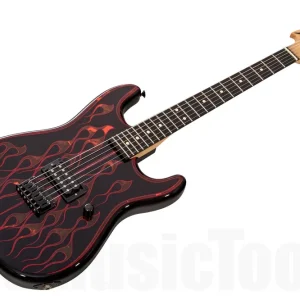 Wayne Charvel USA Rock Legend Custom Strat 1H - Gold Foil Hot Rod Flames - Reverse Headstock Bon Plan