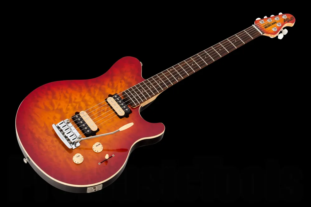 Music Man USA Axis Super Sport Trem CB - Cherry Burst RW MH QT Meilleur Prix