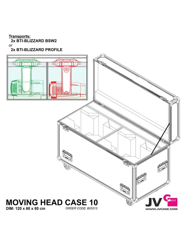 JV Case - MOVING HEAD CASE 10 Seulement Aujourd'hui