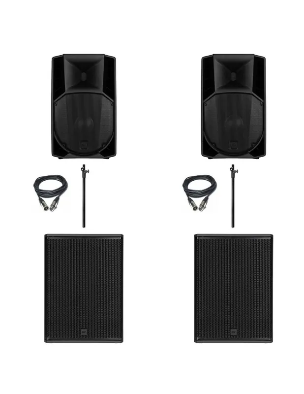 Petit Prix RCF - Pack 2 RCF ART-715 MK5 + 2 SUB 8003-AS MK3 + 2 Tubes de Couplages + 2 XLR 1M50
