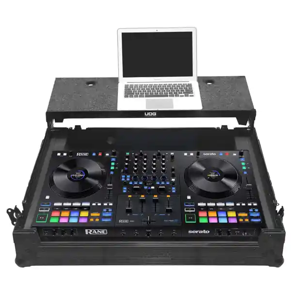 UDGUltimate Flight Case Rane Four Black Plus (Laptop Shelf + Wheels) - U91083BL Nouvelle Collection