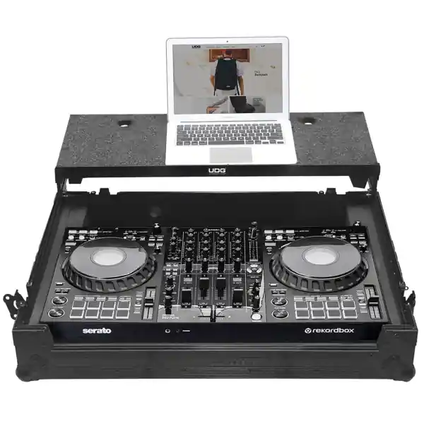 UDGUltimate Flight Case Pioneer DDJ-FLX10 Black Plus (Laptop Shelf + Wheels) - U 91088 BL Prix Bas