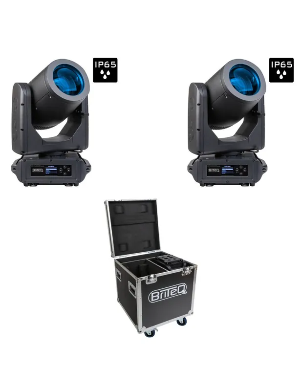 Briteq - PACK 2X BTI-BLIZZARD LBEAM + FLIGHT CASE Nouvelle Collection