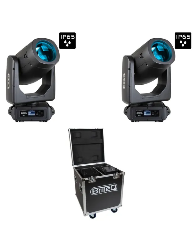 Briteq - Pack 2X BTI-BLIZZARD BSW1 + Flight Case Commande En Gros