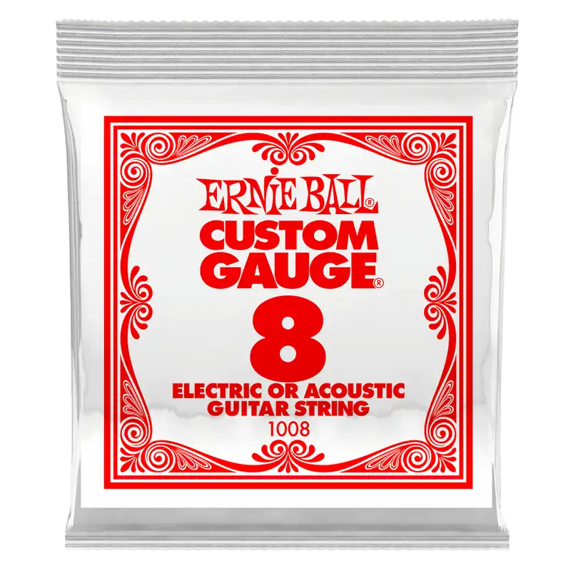 Ernie Ball Single Plain Steel Electric or Acoustic Guitar String - .008 Retour Gratuit