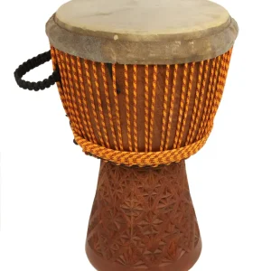 African Drums XXL African Djembe with Fully Carved Bottom - 14 x 25‘‘ Prix Cassé