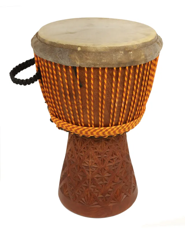 African Drums XXL African Djembe with Fully Carved Bottom - 14 x 25‘‘ Prix Cassé