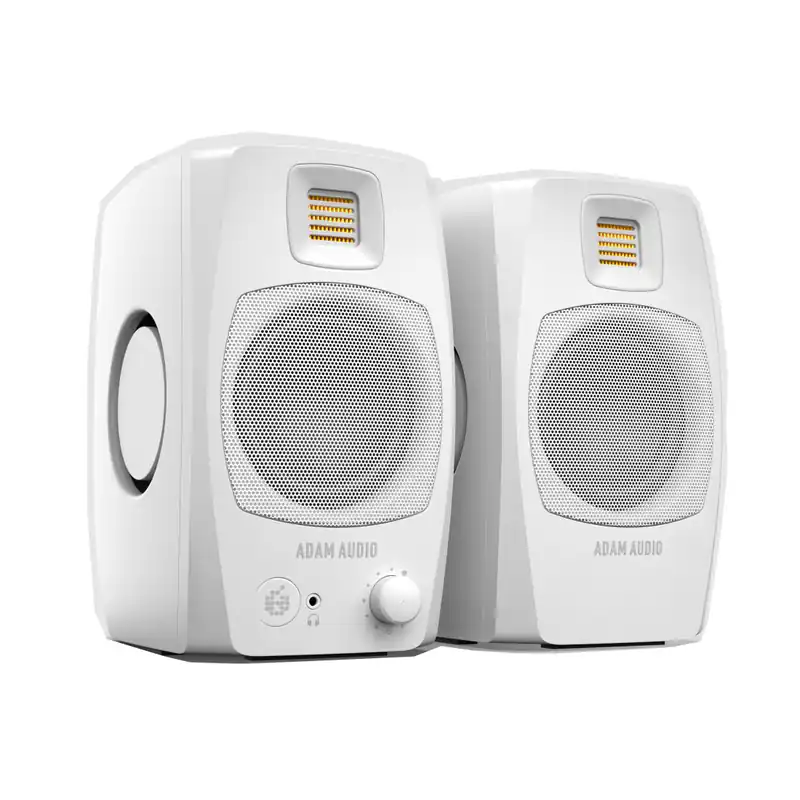 Vente Flash ADAM Audio D3V Active Desktop Monitor System - White (Pair)
