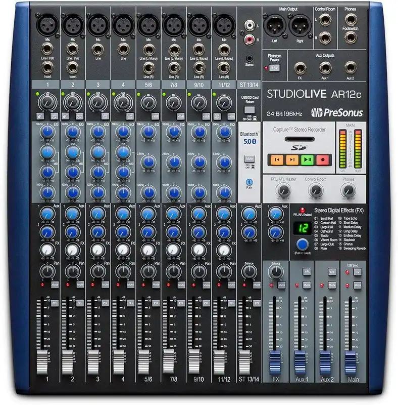 Commander Vite PreSonus StudioLive AR12c USB 12-channel Hybrid Performance and Recording Mixer