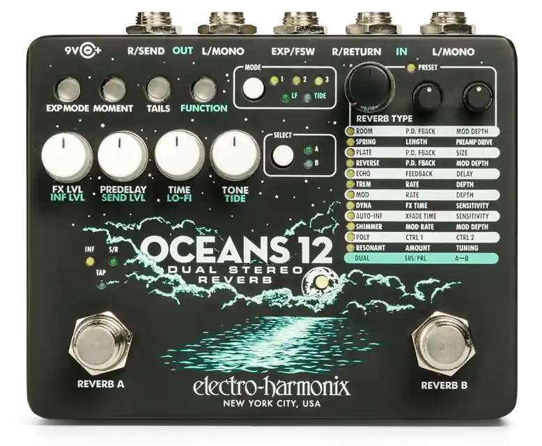 Authentique Electro-Harmonix Oceans 12 Dual Stereo Reverb