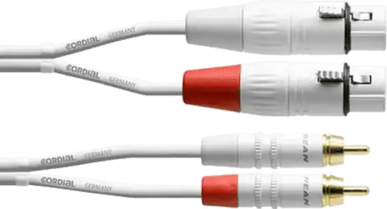 Acheter En Ligne Cordial CFU3FC-SNOW - câble audio double xlr femelle - rca 3 m blanc